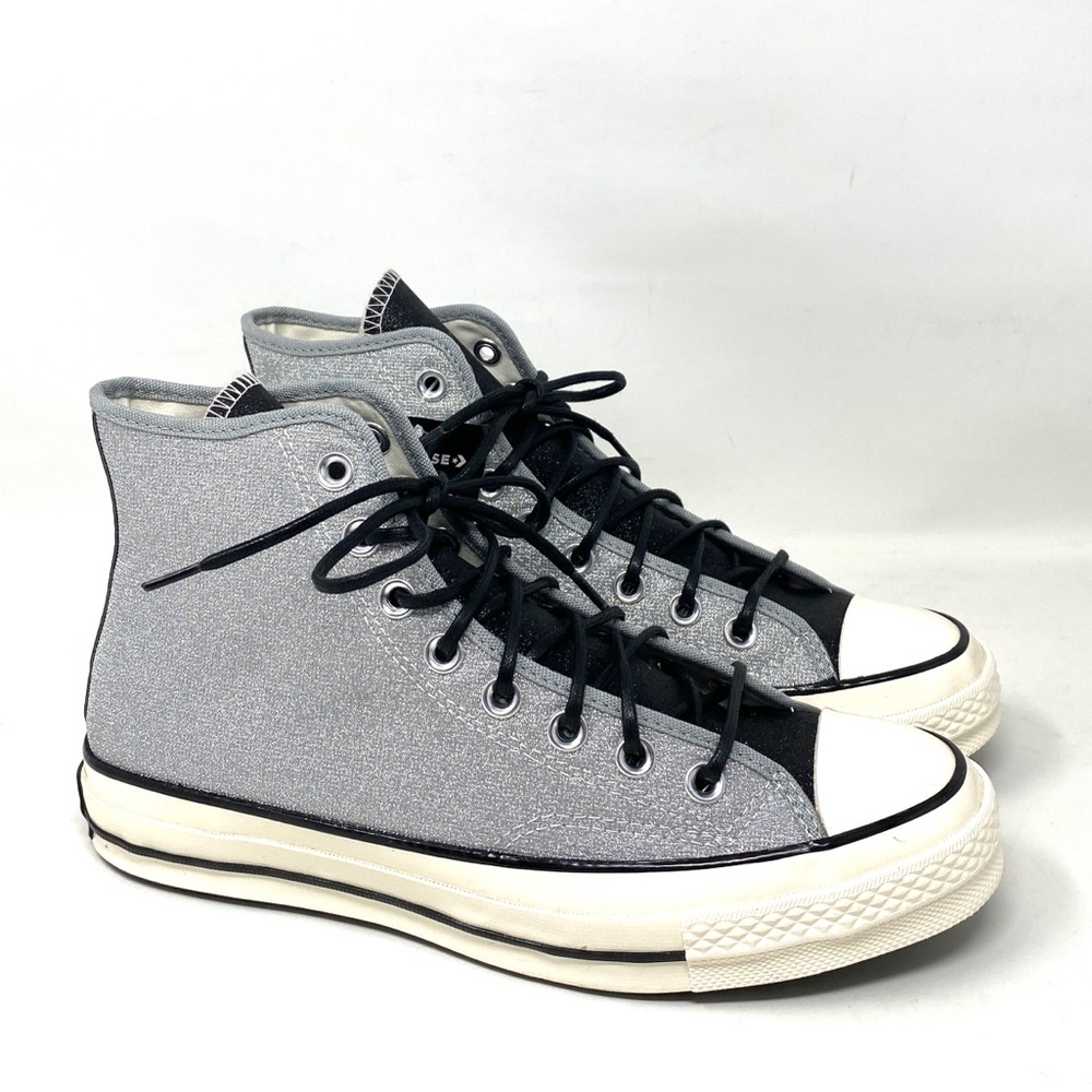 Converse Chuck 70 Sneakers High Top Silver Black Casual Skate Women Size 572038C